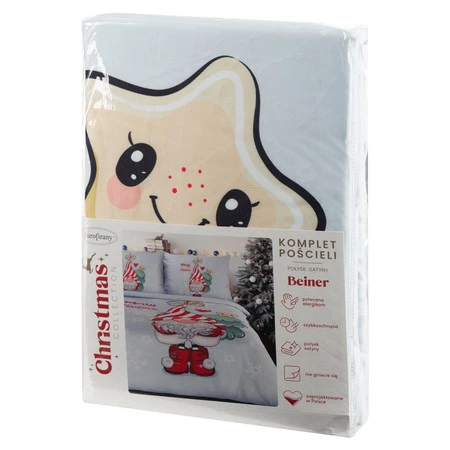 Komplet pościeli świątecznej rozm.: 160 x 200 cm, z motywem skrzata