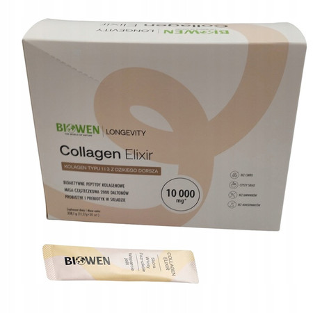 Biowen Collagen Elixir Kolagen Rybi Naticol® 10 000 mg z Probiotykiem - 30 sasz.