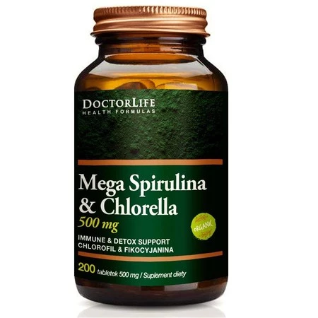 DoctorBest Mega Spirulina & Chlorella 500mg 200 tabl.