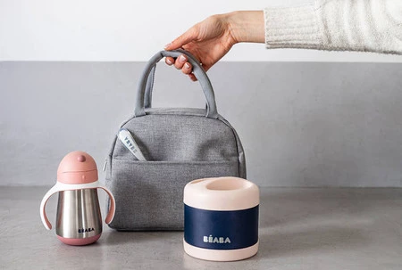 BEABA Bidon niekapek ze słomką termiczny 250 ml Windy Blue