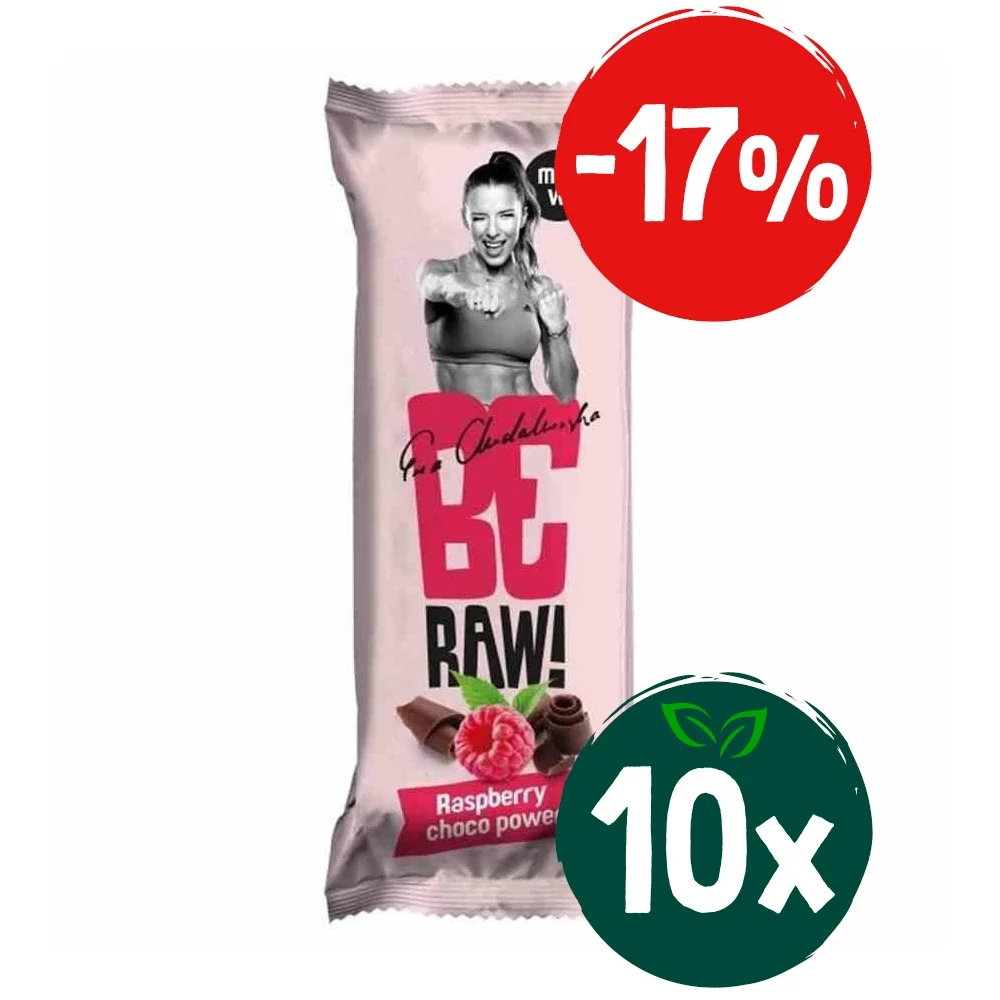 Zestaw: 10x BeRAW Baton owocowy Energy malinowy - 40g - Nabea.pl