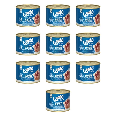 Zestaw 10x WOW CAT Senior Wild Kaninchen - dziczyzna z królikiem dla kota seniora 200g