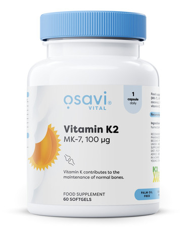 Osavi Vitamin K2 MK-7, 100mcg - 60 kaps.