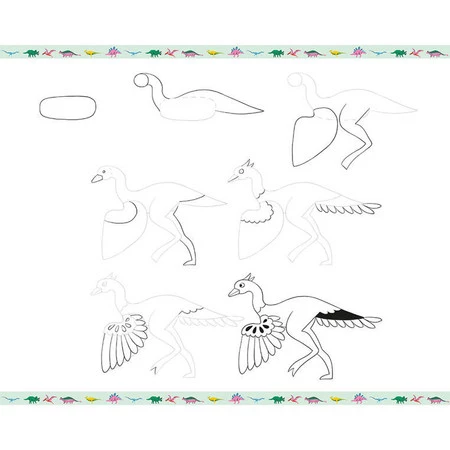 Janod Zestaw kreatywny Rysowanie krok po kroku Dinozaury 20 rysunków 7+