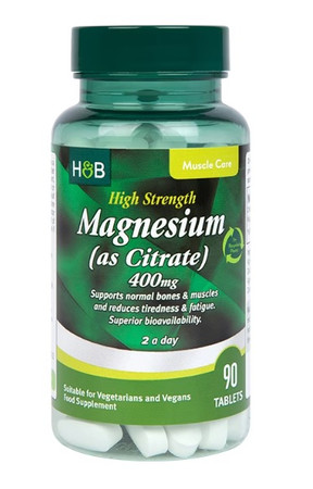 Holland & Barrett High Strength Magnesium (as Citrate) 400 mg Magnez  90 tabl.
