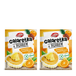 Zestaw: 2x Galaretka z agarem o smaku ananas-pomarańczowy bez glutenu Celiko, 45g