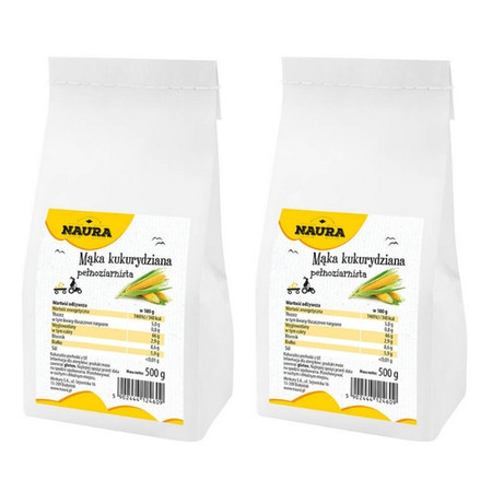 Zestaw 2x Mąka kukurydziana pełnoziarnista 500 g