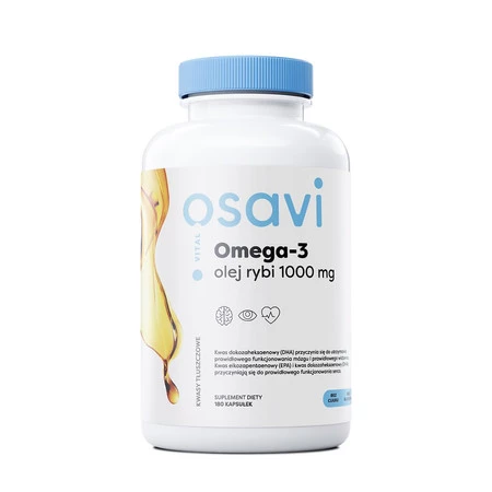 Osavi Omega 3 Olej Rybi 1000 mg 180 kapsułek o smaku cytrynowym