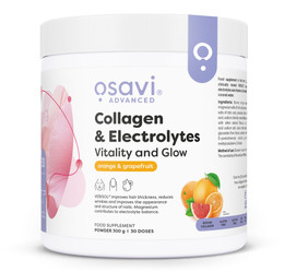 Osavi Collagen Electrolytes Vitality and Glow Kolagen i Elektrolity 300g smak pomarańcza i grejpfrut