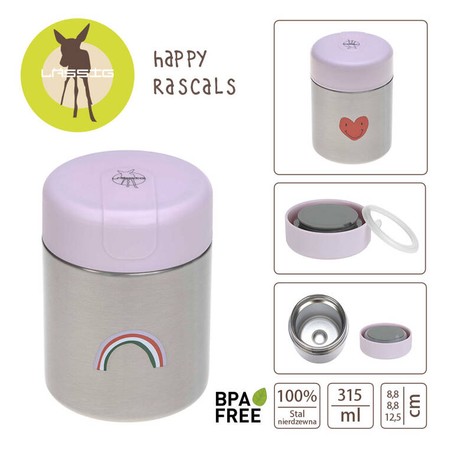 Lassig Pojemnik - termos obiadowy 315 ml Happy Rascals Heart lavender