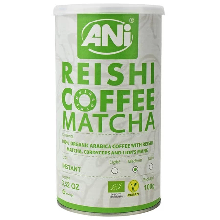 ANI KAWA ROZPUSZCZALNA ARABICA Z REISHI I MATCHĄ BIO 100 g 