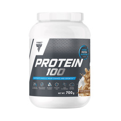 Trec Nutrition Protein 100 odżywka białkowa mix serwatki, maślanki i kazeiny + glutamina + tauryna 700g smak masło orzechowe