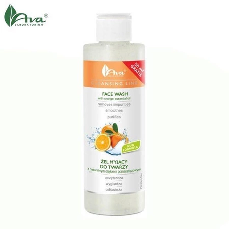 Żel myjący do twarzy z naturalnym olejkiem pomarańczowym - AVA