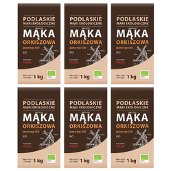 Zestaw 6x BioLife − Mąka orkiszowa jasna typ 550 BIO − 1 kg