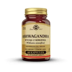 Solgar Ashwagandha wspiera redukcje stresu 60 kaps. vege