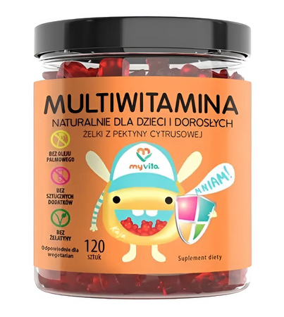 MyVita Żelki Multiwitamina naturalne żelki z pektyny cytrusowejdla dzieci i dorosłych 120 żelek