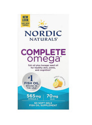 Nordic Naturals Complete Omega 3 + GLA kwasy EPA i DHA + GLA 60 kaps. smak cytryna