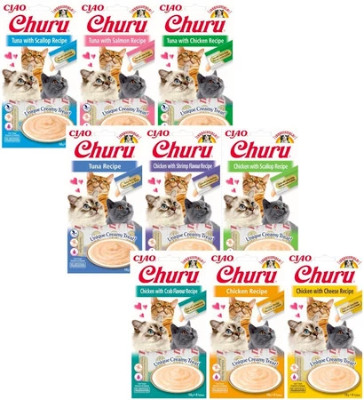 INABA Cat Churu Chicken Crab Krem Kurczak Krab 4x14g