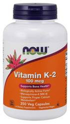 Now Foods Witamina K2 MK4 100 mcg i Lucerna 250 kaps.