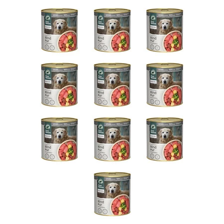 Zestaw 10x PURE NATURE DOG Senior Rind Pur - wołowina z ziemniakami i algami dla psa seniora (800g)