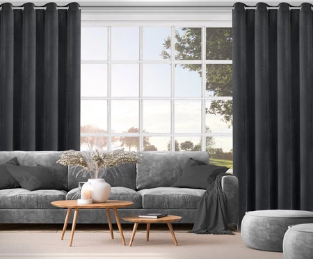 Zasłona gotowa Nita 140 x 250 cm, Czarny