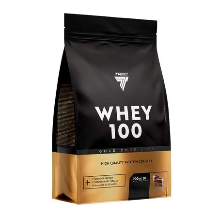 Trec GOLD CORE WHEY 100 białko serwatka 900g smak czekolada