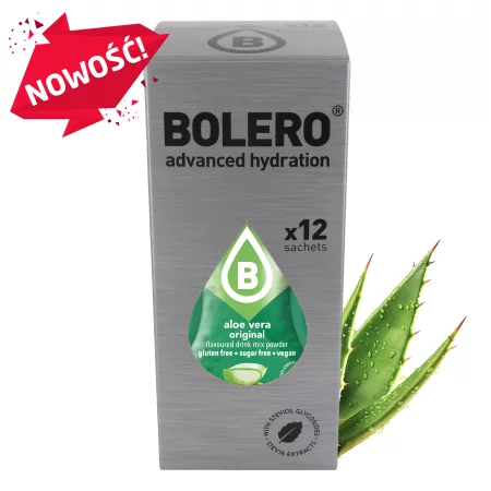 Zestaw Bolero Aloe Vera (Aloes) Original ze stewią 12 szt. x 9 g napój w proszku bez cukru