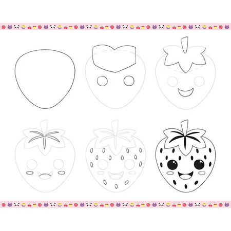 Janod Zestaw kreatywny Rysowanie krok po kroku Modele kawaii 20 rysunków 7+