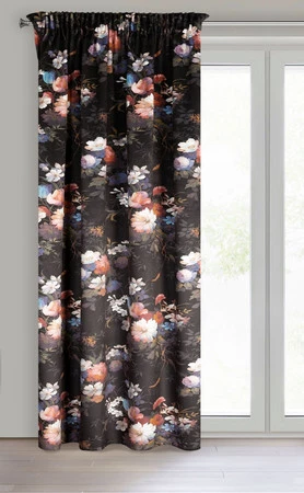 ZASŁONA GOTOWA KAREN NA TAŚMIE 140 X 270 CM CZARNY