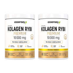 Zestaw 2x Essensey Kolagen Rybi Premium 10 000mg - 321g smak mango - pomarańcza