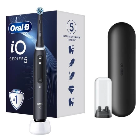 ORAL-B BRAUN SZCZOTECZKA ELEKTRYCZNA iO SERIES 5 BLACK iOG5.1B6.2DK (5 programów, 1 końcówka, 1 etui)