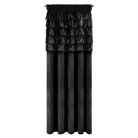 ZASŁONA GOTOWA AURA NA TAŚMIE 140 X 270 CM CZARNY