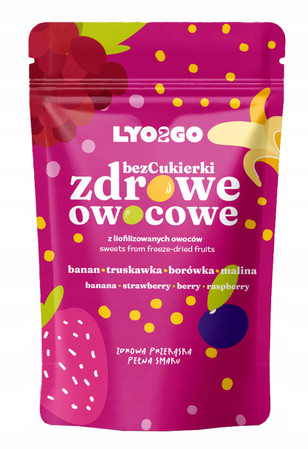 BEZCUKIERKI ZDROWE OWOCOWE - RÓŻOWE - 12G