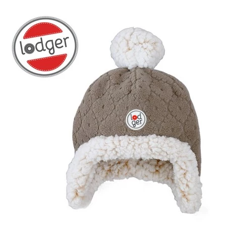 Lodger Dwuwarstwowa zimowa czapeczka z polaru brązowa Fleece Buffalo 0-3 m