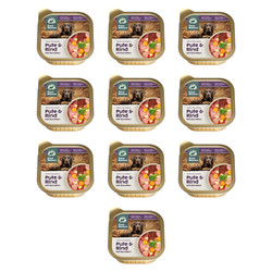 Zestaw 10x PURE NATURE DOG Pute Rind - indyk i wołowina z marchewką i fenkułem dla dorosłych psów (150g)
