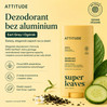 Attitude Super Leaves, Dezodorant w sztyfcie, Earl Grey i świeży ogórek, 75 g