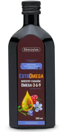 Skoczylas EstrOmega standard kwasy Omega 3-6-9 + Witamina E 250 ML smak malina