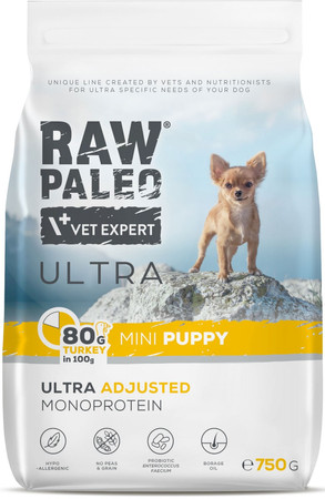 Vet Expert RAW PALEO Mini Puppy Ultra Turkey 750g