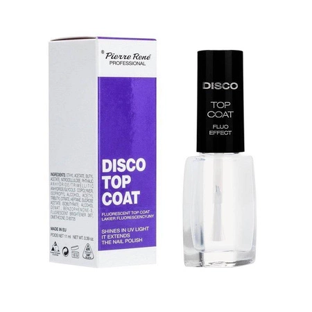 Disco Top Coat fluorescencyjny lakier nawierzchniowy do paznokci 11ml