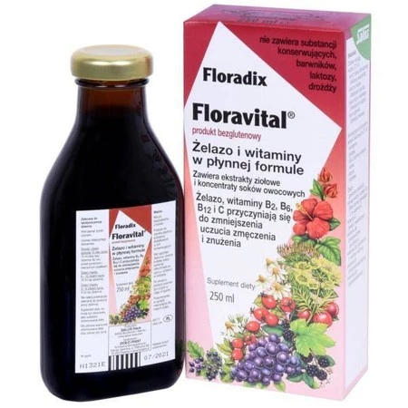 Zioło-Piast Floradix Żelazo Bezglutenowe 250 ML