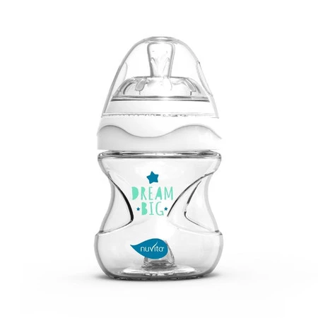 Nuvita, Butelka szklana antykolkowa biała, 140ml