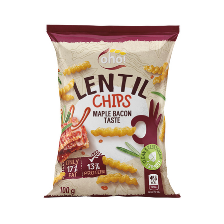 Zestaw 10x Chipsy z czerwonej soczewicy o smaku bekonu 100 g