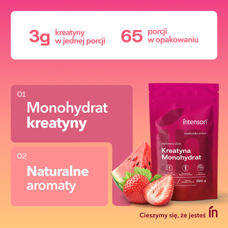 Intenson Kreatyna Monohydrat smak truskawka-arbuz 260g