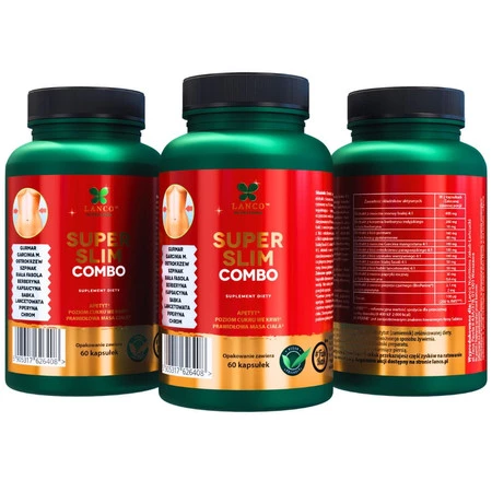 Lanco Nutritions SUPER SLIM COMBO - Redukcja apetytu, wspomaganie odchudzania i regulacja poziomu glukozy - 60 kaps.