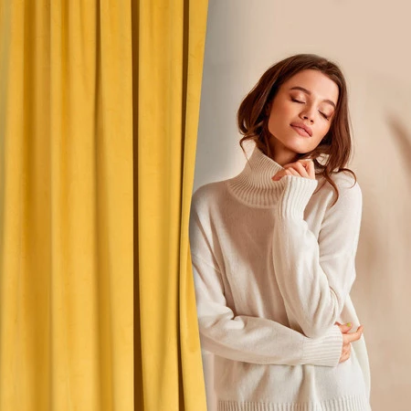 ZASŁONA GOTOWA D91 ROSA 140 X 250 CM MUSZTARDOWY