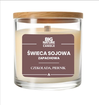 Big Nature Świeca sojowa o zap. Czekolada i Piernik 155g