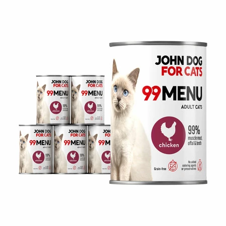 John Dog For Cats 99 Menu  Kurczak - karma mokra dla kota - 6 x 400g