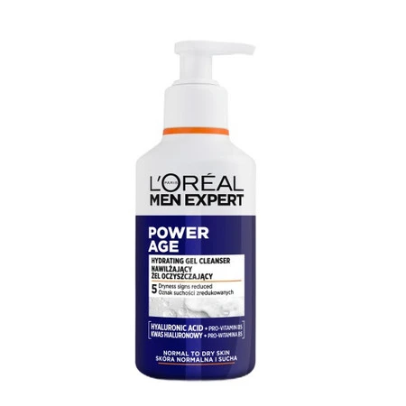 Men Expert Power Age nawilżający żel oczyszczający do skóry normalnej i suchej 260ml