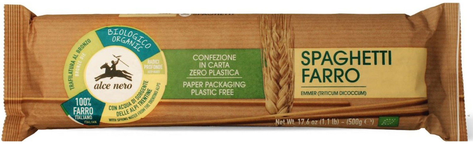 Alce Nero − Makaron (z płaskurki) spaghetti BIO − 500 g - Nabea.pl