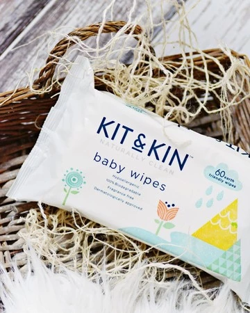 Kit and Kin, Biodegradowalne Bezzapachowe Chusteczki Nawilżane, 60szt